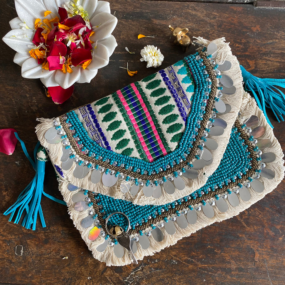 Boho Bag // Turquoise Rainbow
